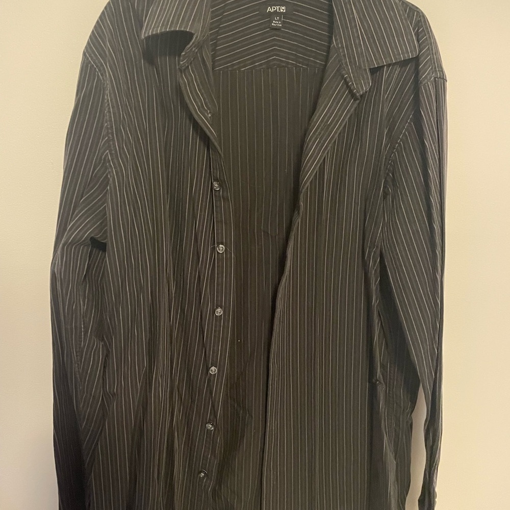 🎉2/$15 Apt. 9 Charcoal and Lavender Striped Shirt
